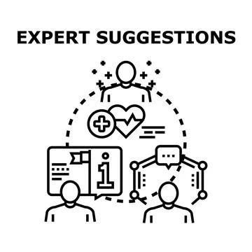 Expert suggestions offering advice, information, and solutions Stock Illustration
