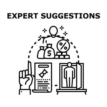 Expert suggestions offering business solution and financial advice Stock Illustration
