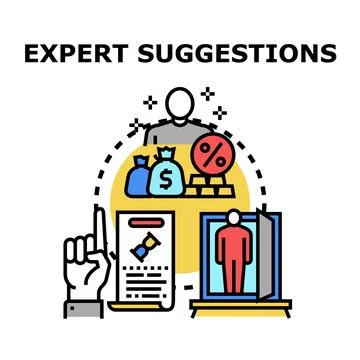 Expert suggestions offering business solution and financial advice Stock Illustration