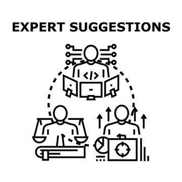 Expert suggestions sharing knowledge in digital field Illustrazione stock