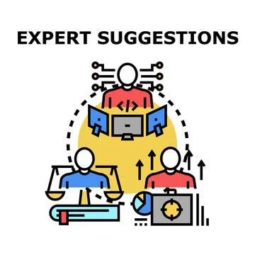 Expert suggestions sharing knowledge in digital field Stock Illustration