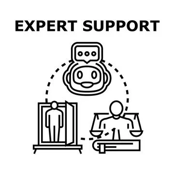 Expert support concept with ai and legal help Stock Illustration