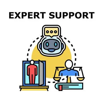 Expert support concept with ai and legal help Ilustração Stock