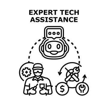 Expert technical assistance providing support and repair service 스톡 일러스트