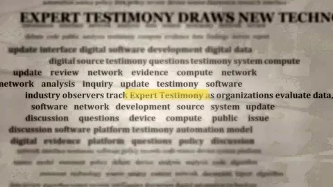 Expert Testimony Highlighted Text - Research Document Video stock 346332452