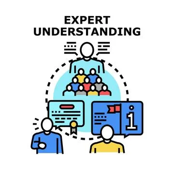 Expert understanding developing professional skills and knowledge Illustrazione stock