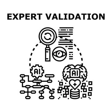 Expert validation process for artificial intelligence data Stock Illustration