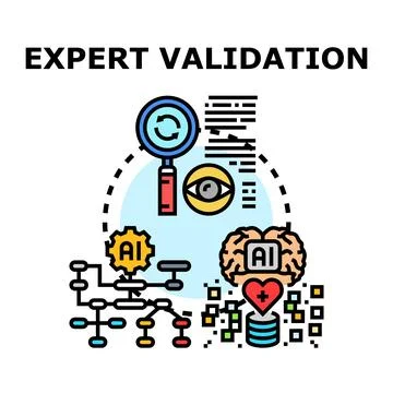 Expert validation process for artificial intelligence data Stock Illustration
