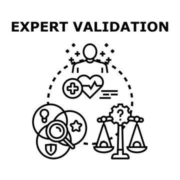 Expert validation process for health and business quality Stock Illustration