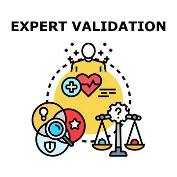 Expert validation process for health and business quality Stock Illustration