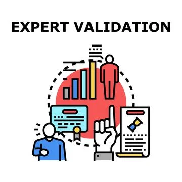 Expert validation process verifying quality of work Stock Illustration