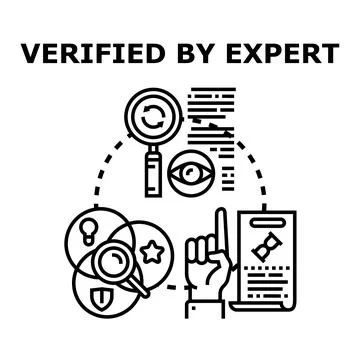 Expert verification process checking information data quality Stock Illustration