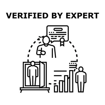 Expert verifying data quality and professional certification process 스톡 일러스트