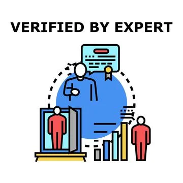 Expert verifying data quality and professional certification process 스톡 일러스트