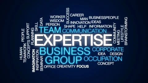 Expertise animated word cloud, text design animation. Stock Footage 77556899
