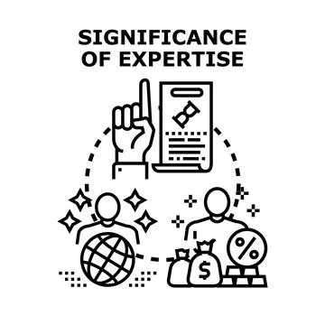 Expertise bringing success, knowledge, and financial growth concept Illustrazione stock