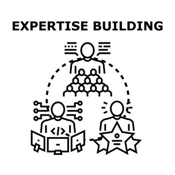 Expertise building process for business development and growth Stock Illustration
