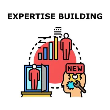Expertise building process for professional development growth Stock Illustration