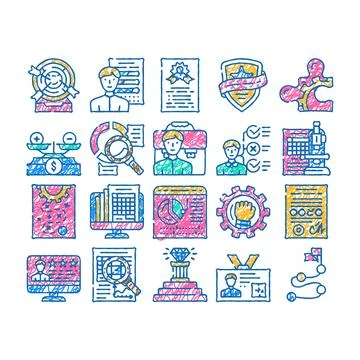 Expertise business processing icon hand drawn Stock Illustration