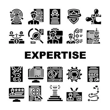 Expertise Business Processing Icons Set Vector Stock Illustration