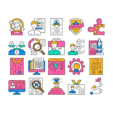 Expertise Business Processing Icons Set Vector 스톡 일러스트