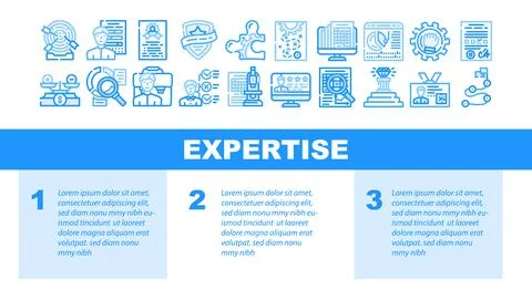 Expertise Business Processing Landing Header Vector Stock Illustration