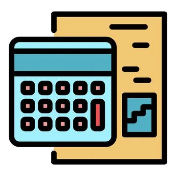 Expertise in calculations icon color outline vector Stock Illustration