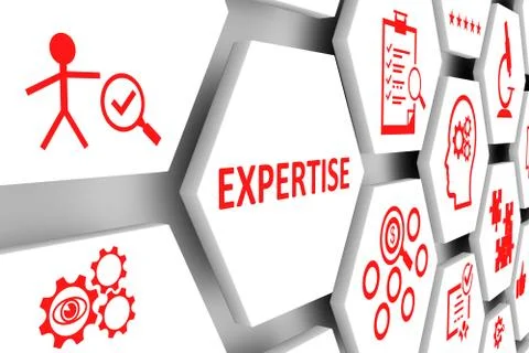 EXPERTISE concept cell background 3d illustration Stock Illustration