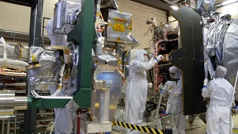 Expertise conduct pre-launch operations on MAVEN at Kennedy Space Center - 2012 Stock Footage 112270710