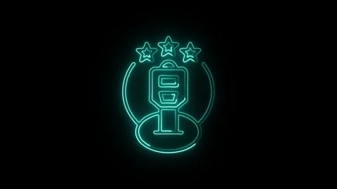 Expertise Icon Isolated on Black Background, Professional Skill Neon Line A.. Vidéo 323942974