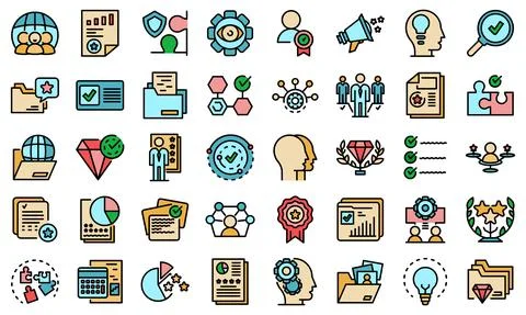 Expertise icons set vector flat Stock Illustration