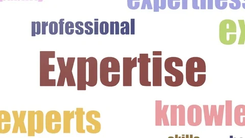 Expertise Word Cloud Animated Isolated On White Stock Footage 107245026