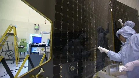 Expertise work on pre-launch operations of MAVEN at Kennedy Space Center - 2012 Stock Footage 112270828