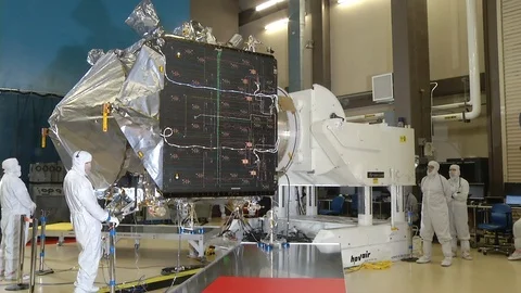 Expertise work on pre-launch operations of MAVEN at Kennedy Space Center - 2012 Stock Footage 112270854