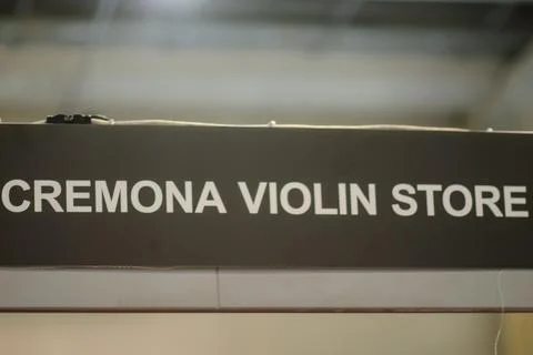 Expertly Crafted Stringed Instruments Displayed at the Cremona Musica Stock Photos