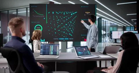 Experts Gather To Discuss Data Analytics And Artificial Intelligence Advancem Stock Photos