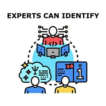 Experts identifying solutions through technological and mental analysis Stock Illustration