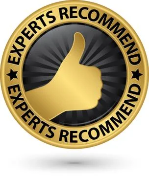 Experts recommend golden label, vector illustration Illustrazione stock