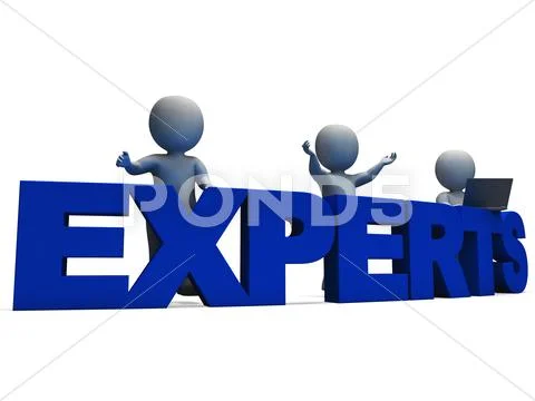 Experts word showing expertise and consultants Stock Illustration
