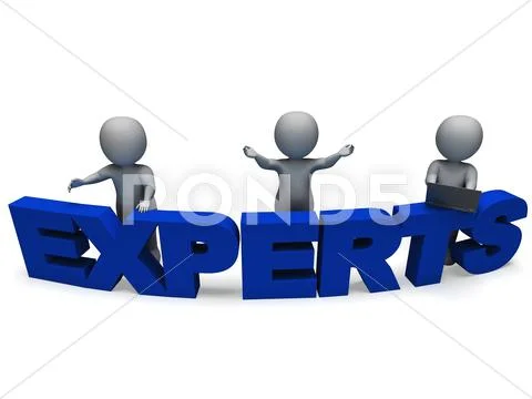 Experts word shows expertise and consultants Stock Illustration