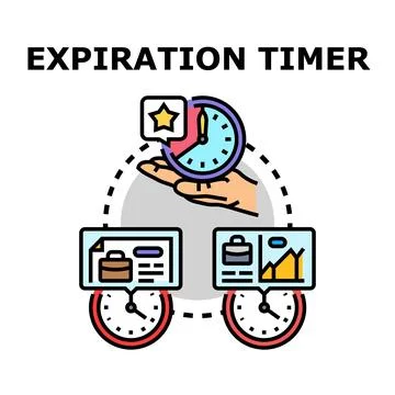 Expiration timer concept with deadline management planning Stock Illustration