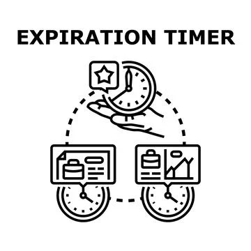 Expiration timer concept with deadline management planning Stock Illustration