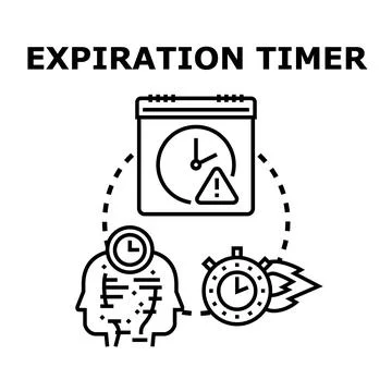Expiration timer concept with deadline warning on calendar Stock Illustration