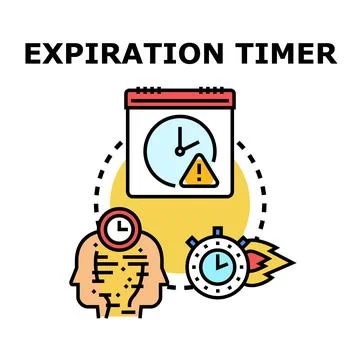 Expiration timer concept with deadline warning on calendar Stock Illustration