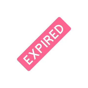 EXPIRED Diagonal Pink Text on White Background Stockillustratie