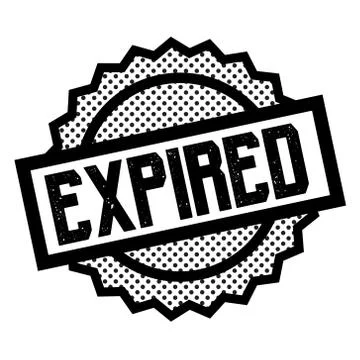 Expired stamp on white Illustrazione stock