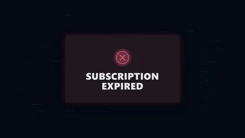 Expired subscription animated notification message appearing 스톡 동영상 347429393