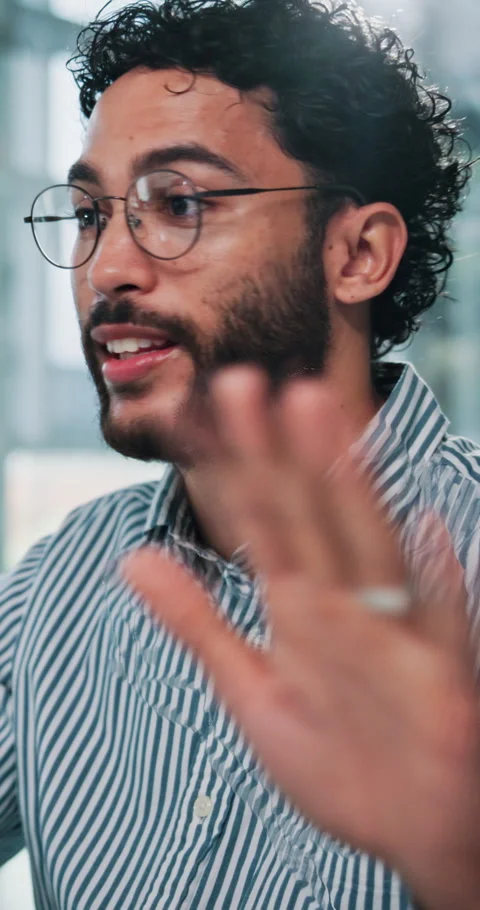 Explain, training and man in office for web design, business ideas or software Stock Footage 333399097