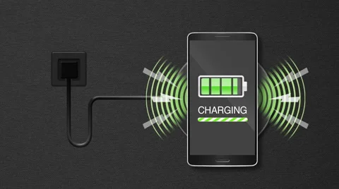 Explain wireless charge function, using smart phone and mobile phone Stockbeeldmateriaal 59156739