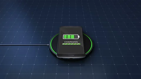 Explain wireless charge function, using smart phone, mobile phone 2 Video stock 59216996